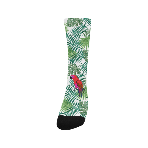 Parrot And Leaves Men's Custom Socks