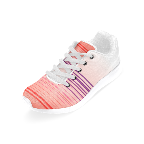 Shoes with lines,  Red Pink Women’s Running Shoes (Model 020)