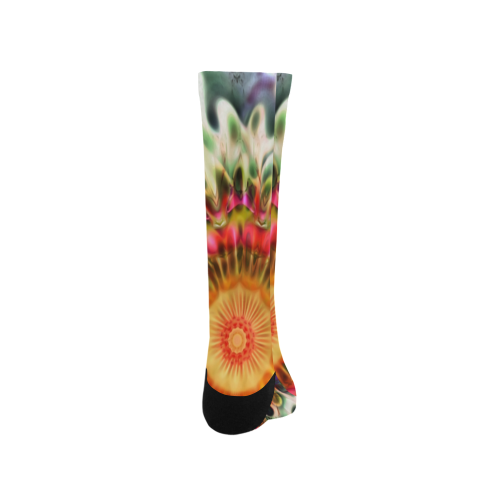 Magic Fractal Flower - Psychedelic Magenta Red Trouser Socks (For Men)