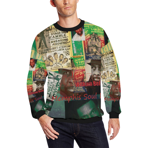 William Bell Collage 1 All Over Print Crewneck Sweatshirt for Men/Large (Model H18)