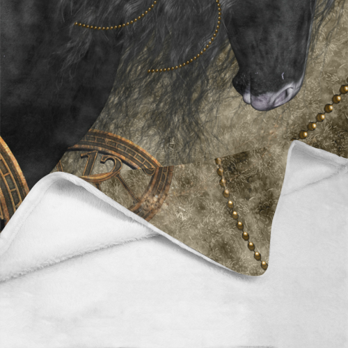 Beautiful wild horse with steampunk elements Ultra-Soft Micro Fleece Blanket 50"x60"