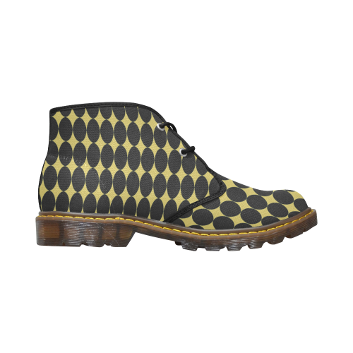 Dimond Yellow Blk Men's Canvas Chukka Boots (Model 2402-1)
