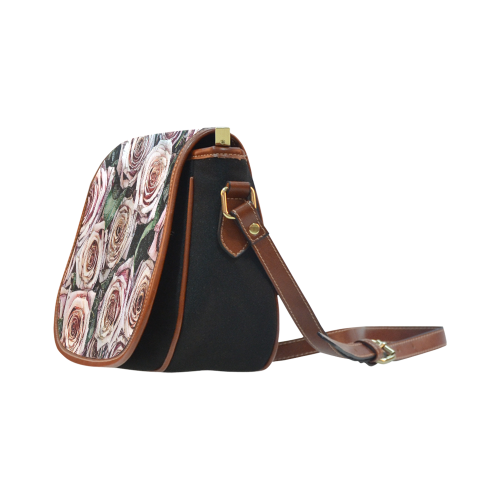 Impression Floral 9196 by JamColors Saddle Bag/Small (Model 1649)(Flap Customization)