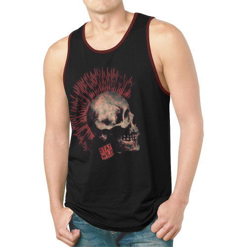 Stay Wild Punk Skull New All Over Print Tank Top for Men (Model T46)