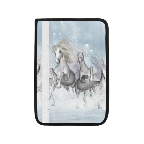 Awesome white wild horses Car Seat Belt Cover 7''x10''