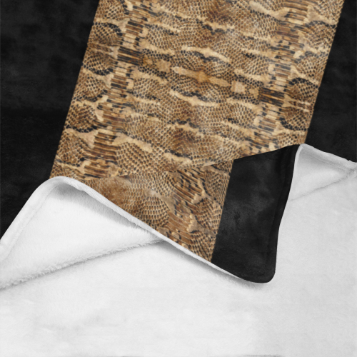 Golden Python On Black Ultra-Soft Micro Fleece Blanket 60"x80"