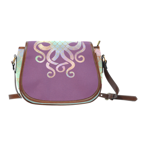 Lilac_teal_Mermaid saddle_by_PiccoGrande Saddle Bag/Large (Model 1649)
