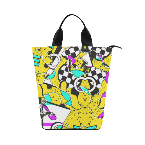 Shapes on a yellow background Nylon Lunch Tote Bag (Model 1670)