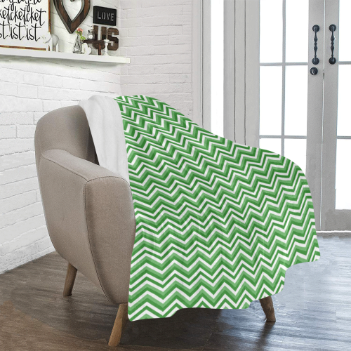 Green Chevron Ultra-Soft Micro Fleece Blanket 40"x50"