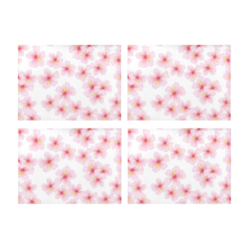 Pink Flowers Placemat 14’’ x 19’’ (Four Pieces)
