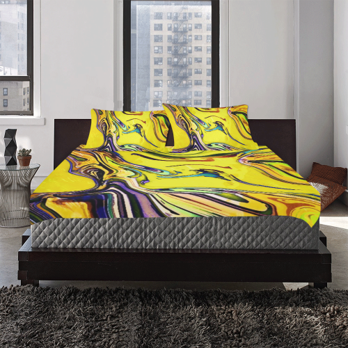 Yellow marble 3-Piece Bedding Set