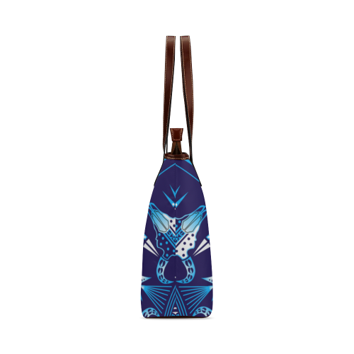 Sacred Buffalo Blue Shoulder Tote Bag (Model 1646)