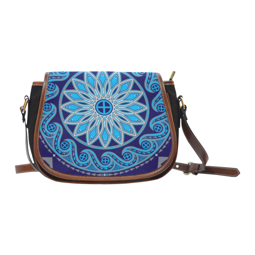 Turtle Blue Saddle Bag/Small (Model 1649)(Flap Customization)