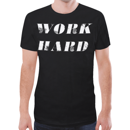 Work hard New All Over Print T-shirt for Men/Large Size (Model T45)