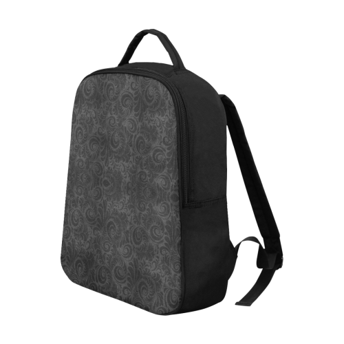 Denim, vintage floral pattern, black grey bohemian Popular Fabric Backpack (Model 1683)