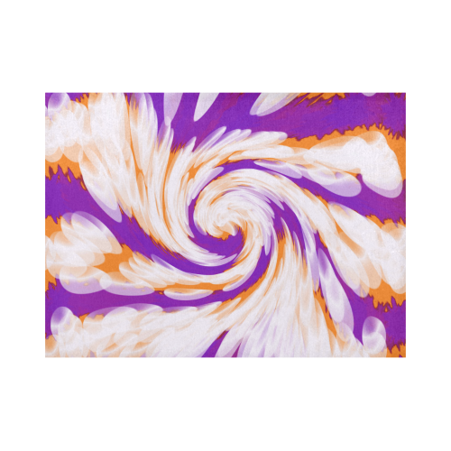 Purple Orange Tie Dye Swirl Abstract Placemat 14’’ x 19’’ (Set of 2)