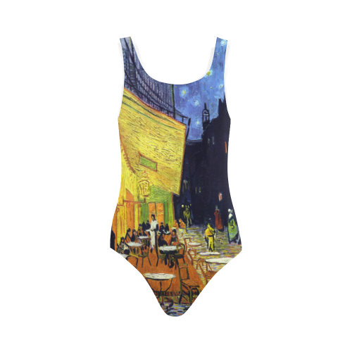 Vincent Willem van Gogh - Cafe Terrace at Night Vest One Piece Swimsuit (Model S04)