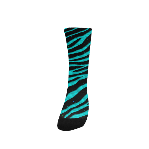 Ripped SpaceTime Stripes - Cyan Women's Custom Socks