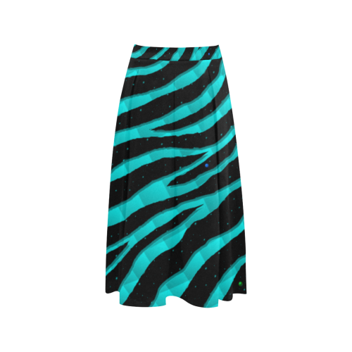 Ripped SpaceTime Stripes - Cyan Aoede Crepe Skirt (Model D16)