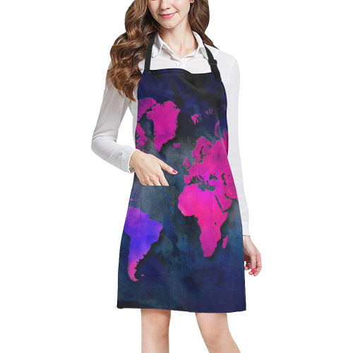 world map 14 All Over Print Apron