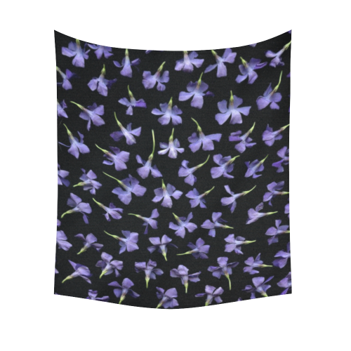 violet flowers Cotton Linen Wall Tapestry 51"x 60"
