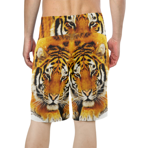 Siberian Tiger Men's All Over Print Board Shorts (Model L16)