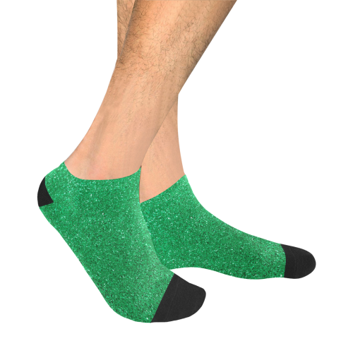Green Glitter Men's Ankle Socks