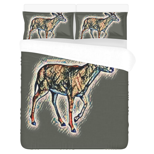 Digital Deer 3-Piece Bedding Set