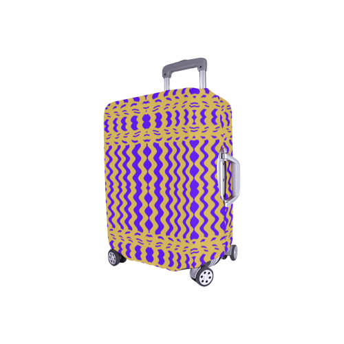 Purple Yellow Modern  Waves Lines Luggage Cover/Small 18"-21"