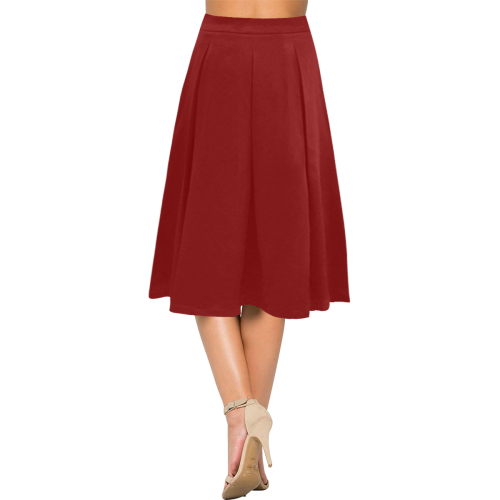 color maroon Aoede Crepe Skirt (Model D16)