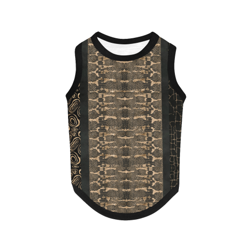 Exclusive Gold Black Python All Over Print Pet Tank Top