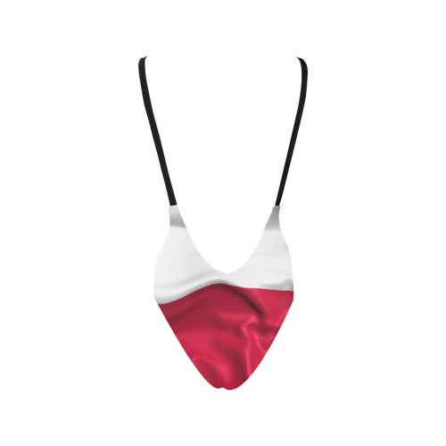 Poland Flag Sexy Low Back One-Piece Swimsuit (Model S09)
