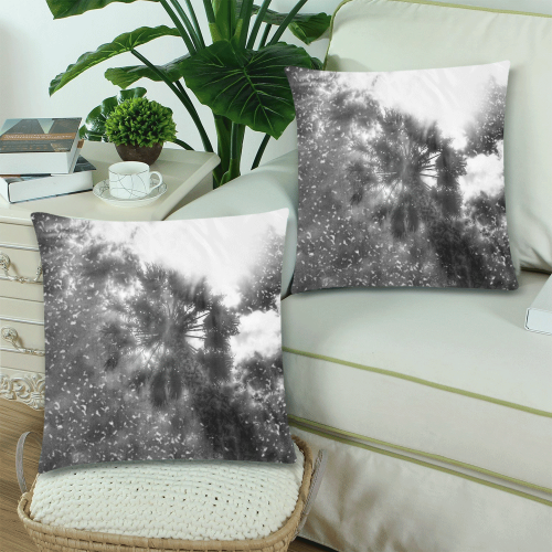 Shining Above In Black Custom Zippered Pillow Cases 18"x 18" (Twin Sides) (Set of 2)