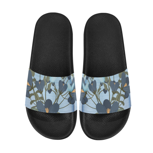 Floral design Men's Slide Sandals (Model 057)