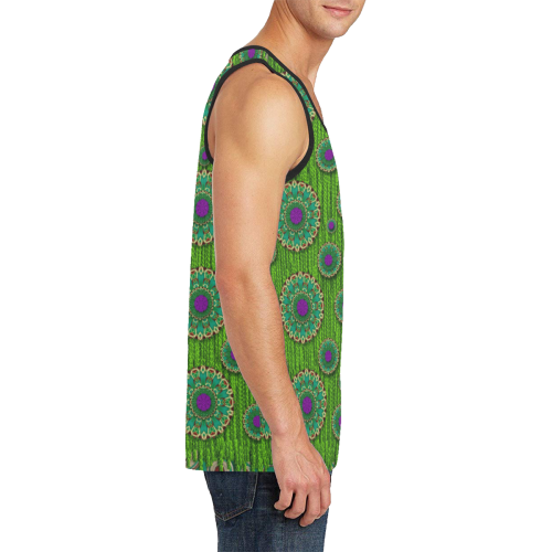 landscape and scenery in the peacock forest Men's All Over Print Tank Top (Model T57)