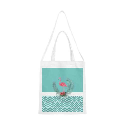 Retro Flamingo Chevron Canvas Tote Bag/Medium (Model 1701)