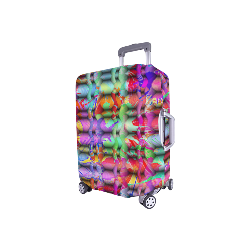 Splashes Cattice Composing - Psychedelic Colored Luggage Cover/Small 18"-21"