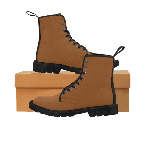color saddle brown Martin Boots for Women (Black) (Model 1203H)