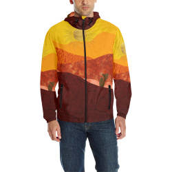 In The Desert All Over Print Quilted Windbreaker for Men (Model H35)