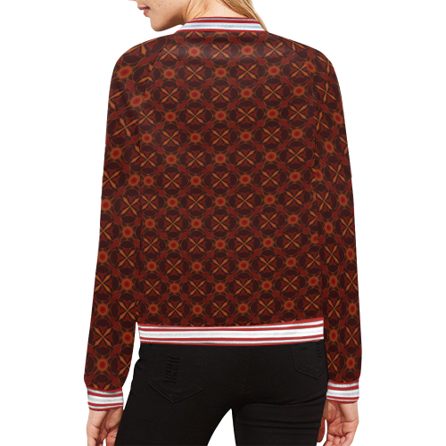 Pattern Print Totem Women Casual Bomber Jacket