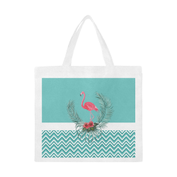 Retro Flamingo Chevron Canvas Tote Bag/Large (Model 1702)