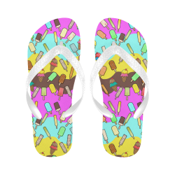 Ice Cream Treats Illustration Flip Flops for Men/Women (Model 040)