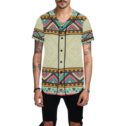 Beautiful Ethnic Tiki Design All Over Print Baseball Jersey for Men (Model T50)