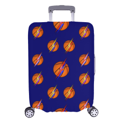 Basketball Lightning Bolts Sports Blue Luggage Cover/Large 26"-28"