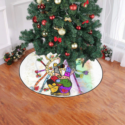 Peace by Nico Bielow Christmas Tree Skirt 47" x 47"