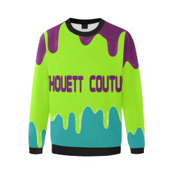 LACHOUETT PURPLE DRIP Men's Oversized Fleece Crew Sweatshirt (Model H18)