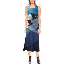 Night In The Mountains Phaedra Sleeveless Open Fork Long Dress (Model D08)