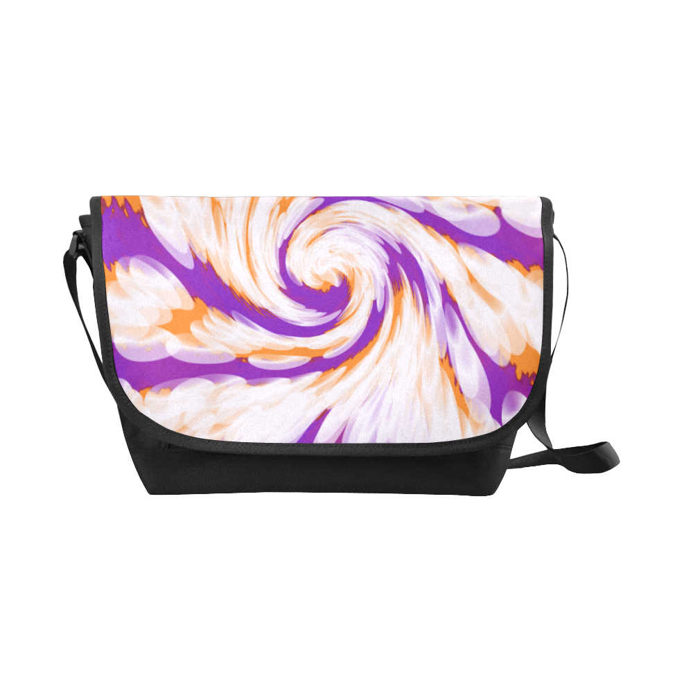 Purple Orange Tie Dye Swirl Abstract New Messenger Bag (Model 1667 ...