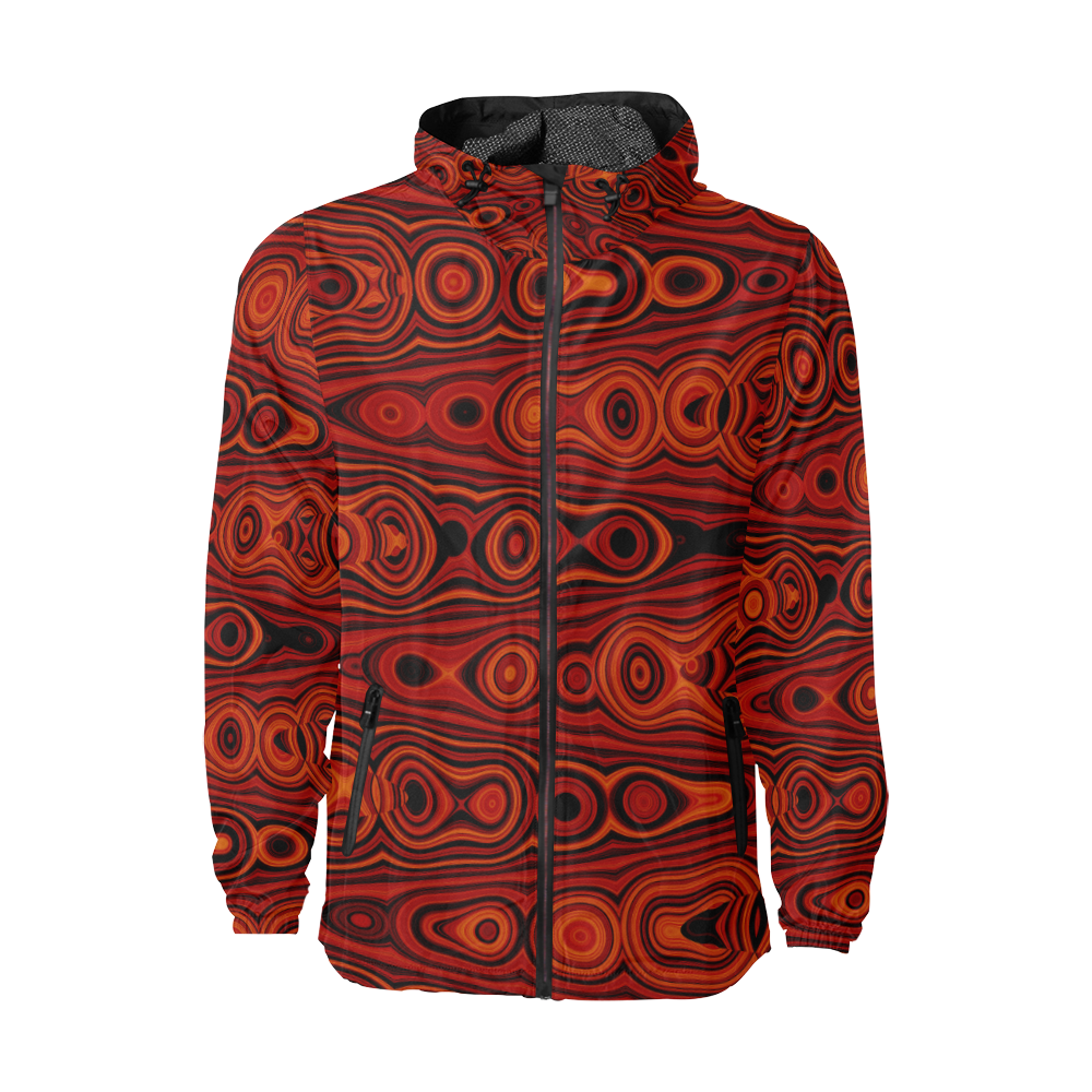Brown Abstract Pattern Unisex All Over Print Windbreaker (Model H23 ...