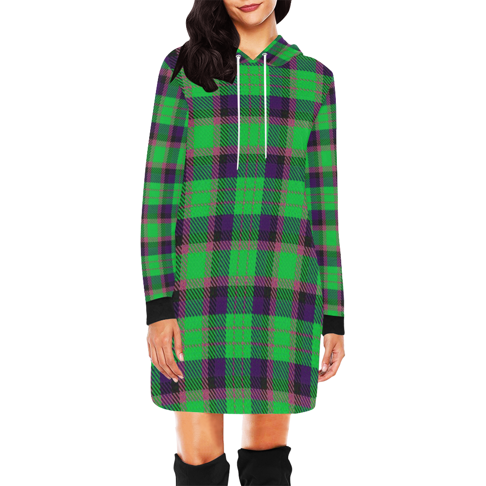 Hall Tartan Plaid Hoodie Dress